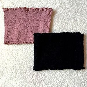 2 pink melo tube tops, size small